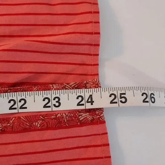 CJ Banks Shirt Top Womens Plus 1X Button Up Stretch Striped Floral 3/4 Sleeves - Picture 12 of 12